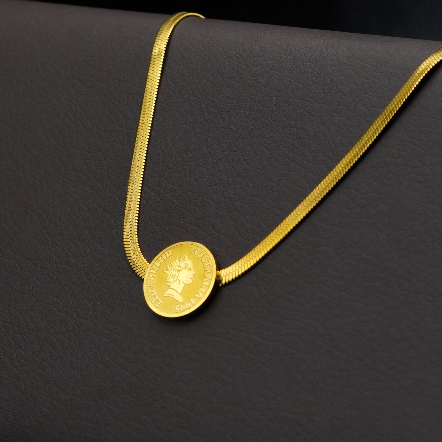 Gold Coin-Tone Neckless