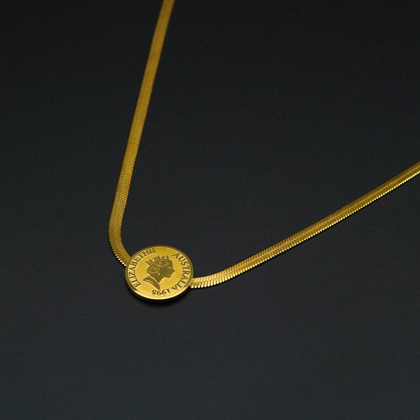 Gold Coin-Tone Neckless