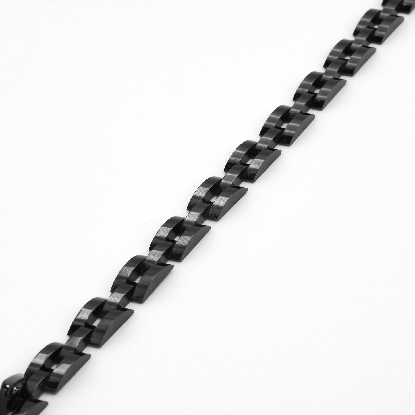 Modern Black Ceramic Link Bracelet