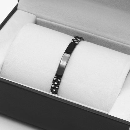 Sleek Black Stainless Steel Bracelet