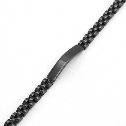 Sleek Black Stainless Steel Bracelet