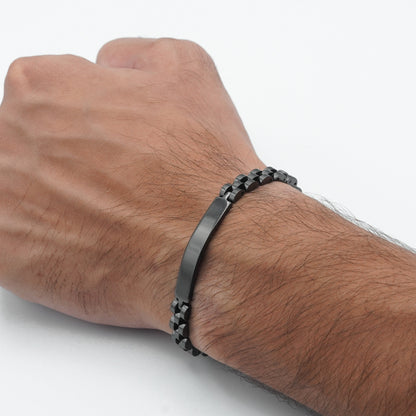 Sleek Black Stainless Steel Bracelet