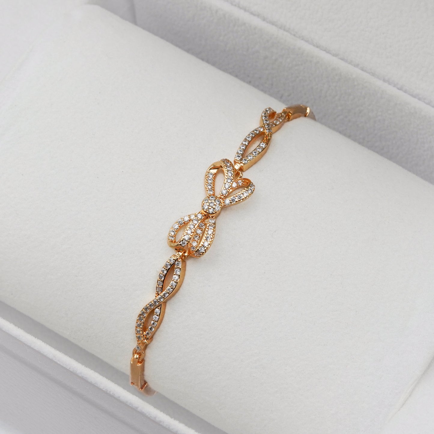 Elegant Rose Gold Bow Bracelet