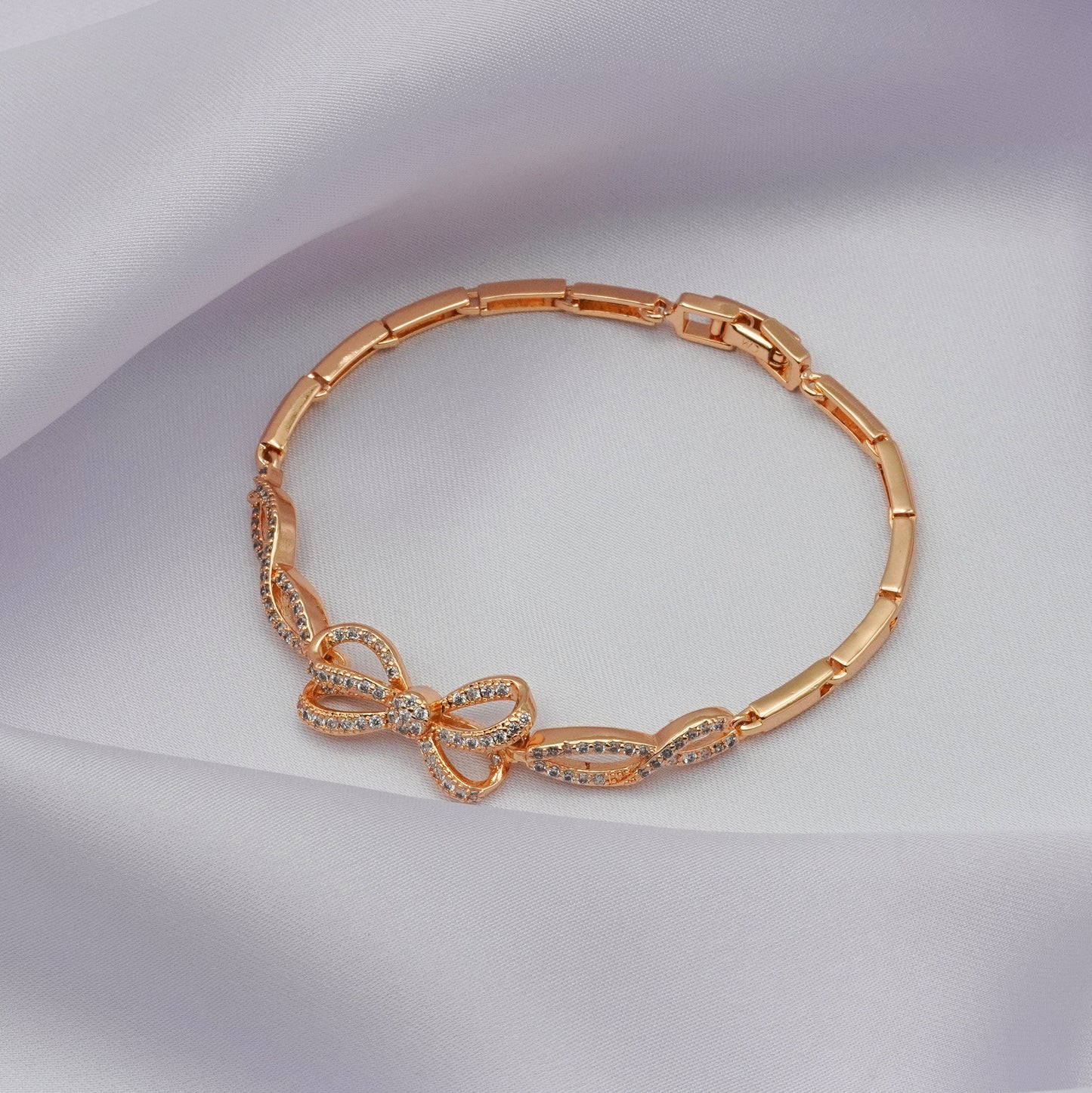 Elegant Rose Gold Bow Bracelet