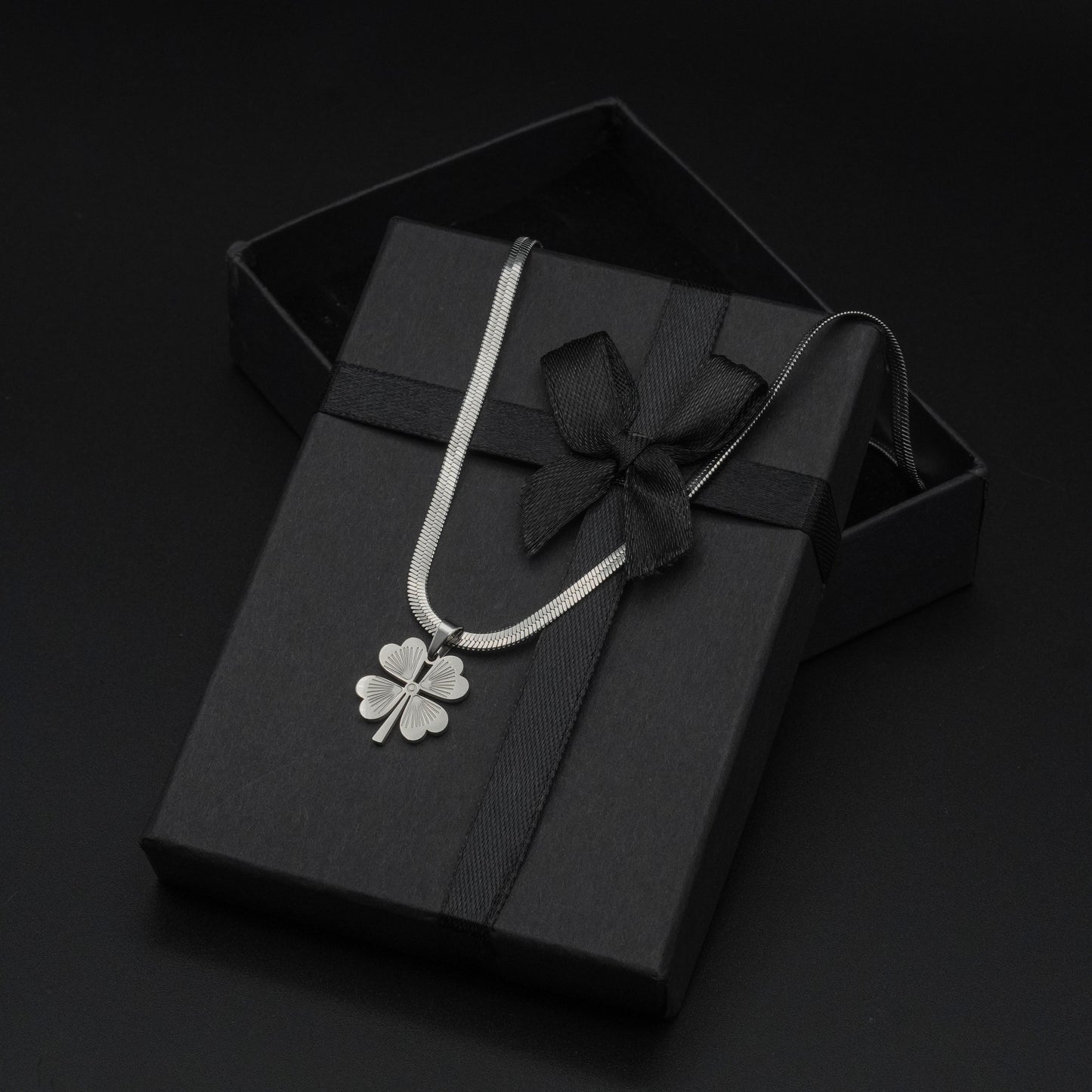 Silver Four-Leaf Clover Necklace