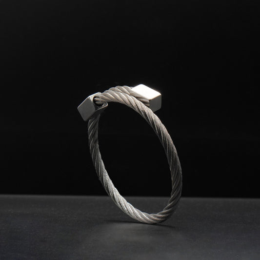 Silver Twisted Cuff Bangle