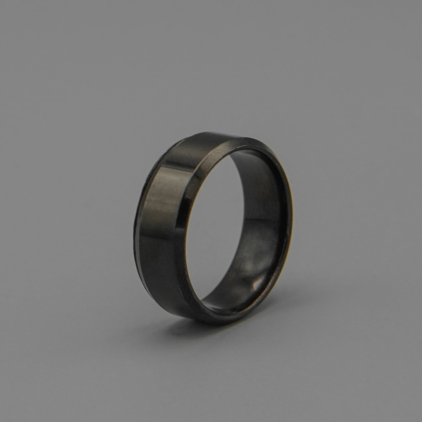 Titanium Band Black Ring