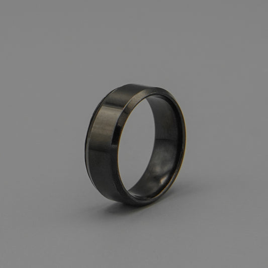 Titanium Band Black Ring