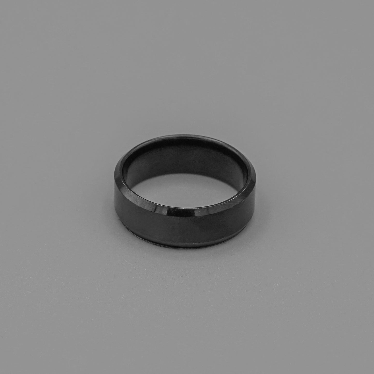 Titanium Band Black Ring