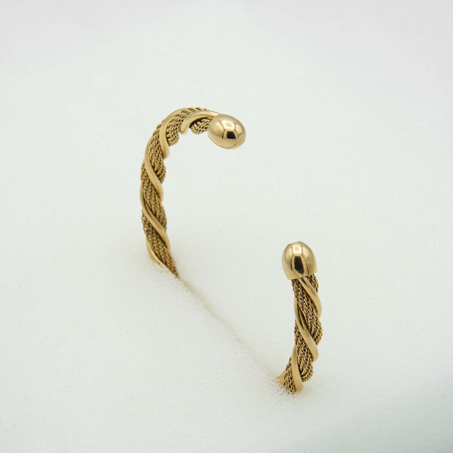 Elegant Twisted Gold Cuff Bangle