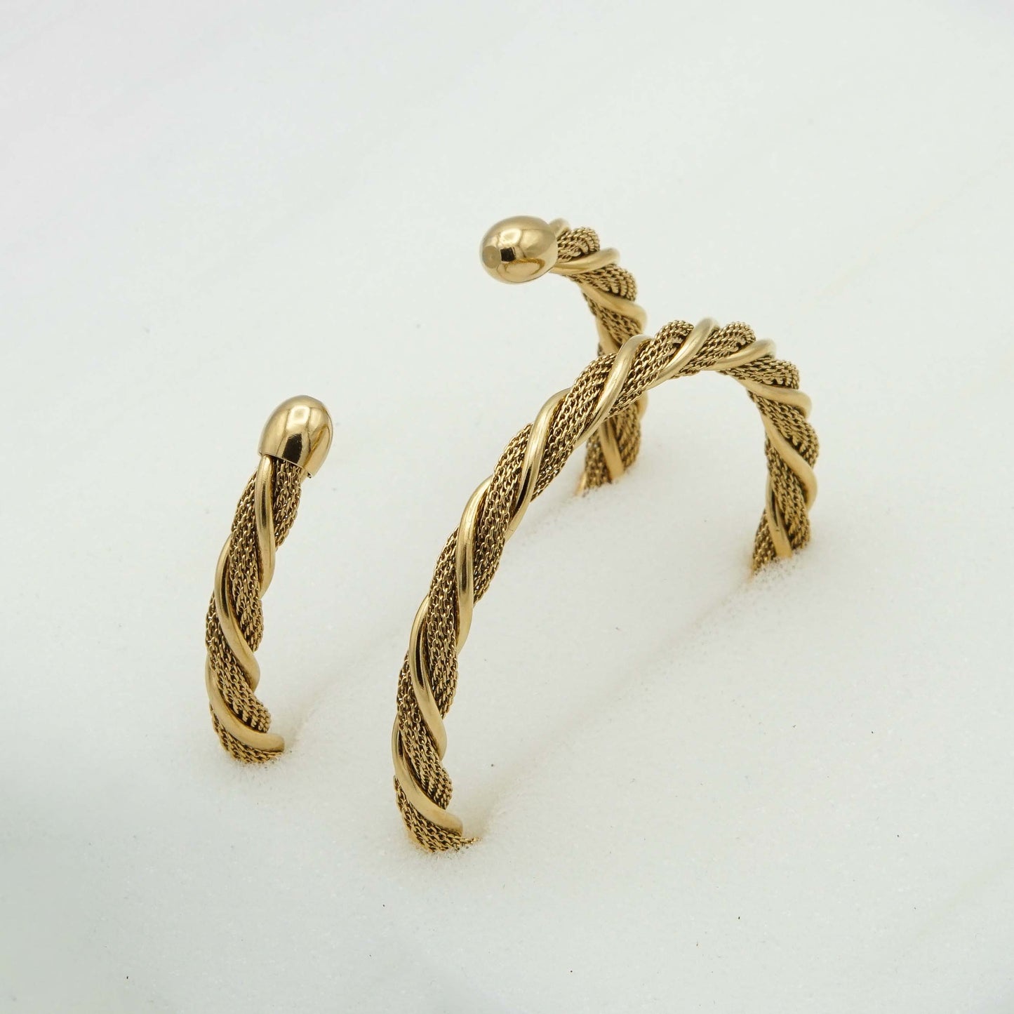 Elegant Twisted Gold Cuff Bangle