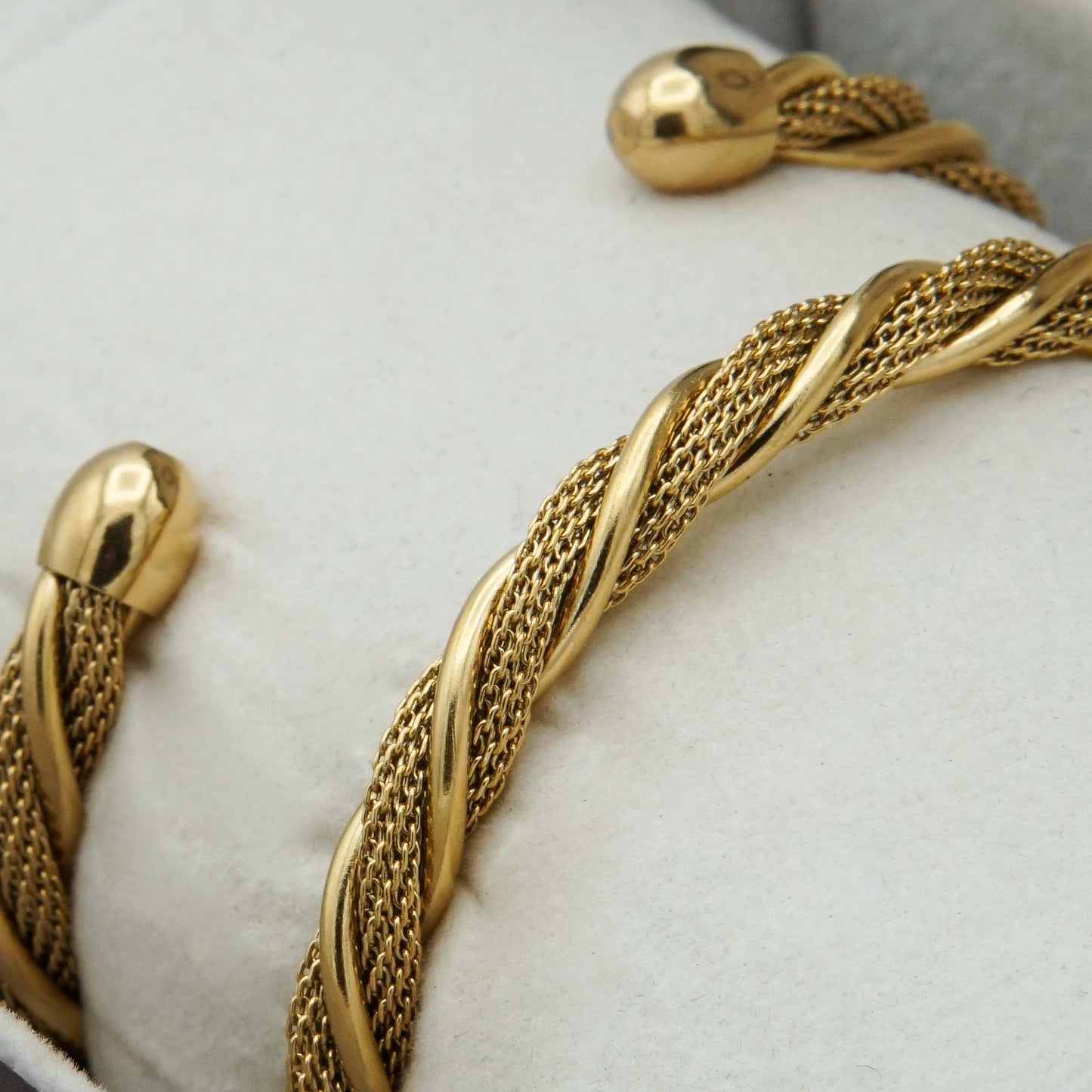 Elegant Twisted Gold Cuff Bangle