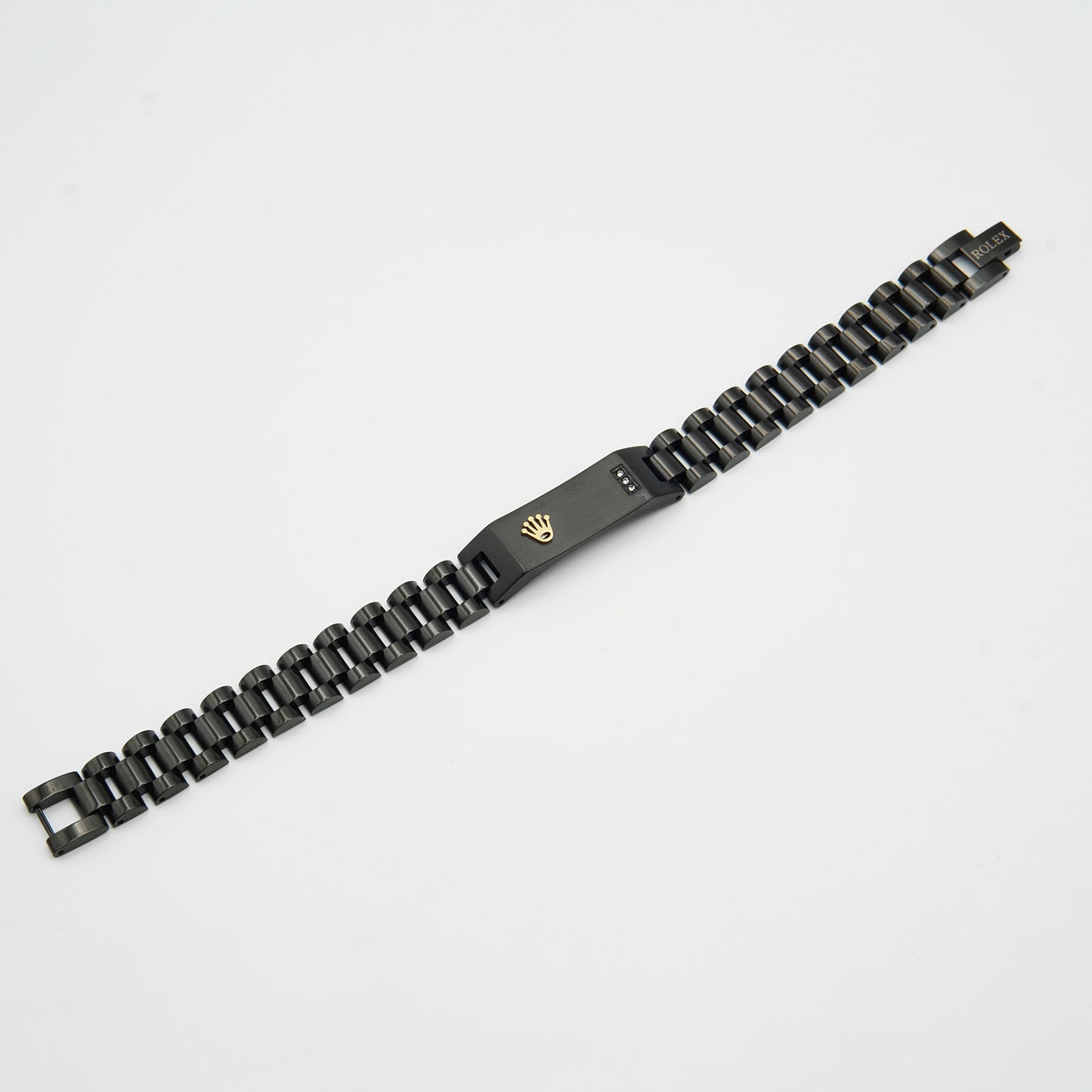 Luxury Rolex Black Bracelet with Diamond Accents