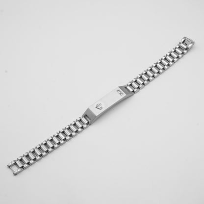 Luxury Rolex Silver Bracelet with Diamond Accents