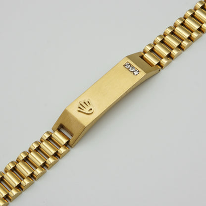 Luxury Rolex Gold Bracelet with Diamond Accents