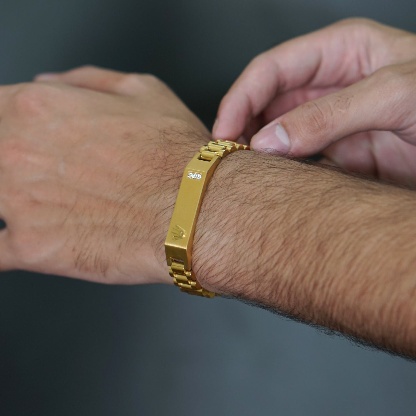 Luxury Rolex Gold Bracelet with Diamond Accents