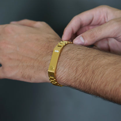 Luxury Rolex Gold Bracelet with Diamond Accents