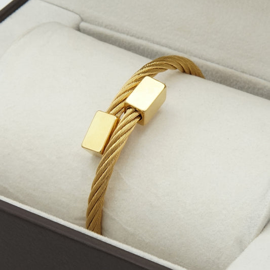 Gold Twisted Cuff Bangle