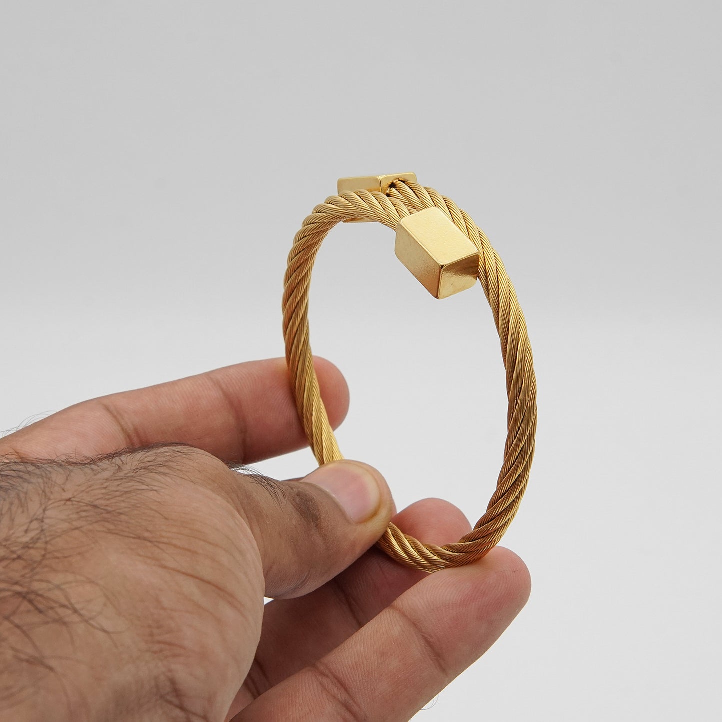 Gold Twisted Cuff Bangle