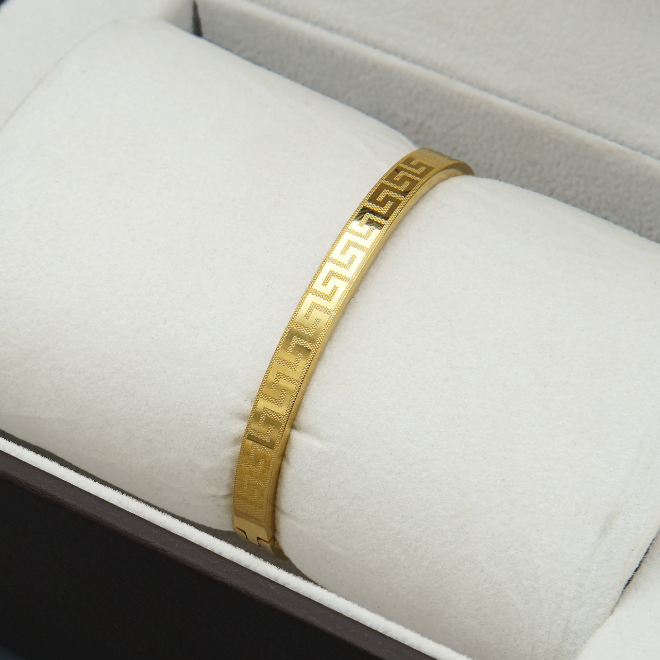 Modern Geometric Gold Bangle