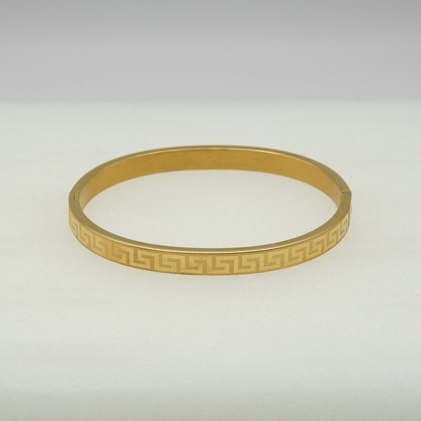 Modern Geometric Gold Bangle