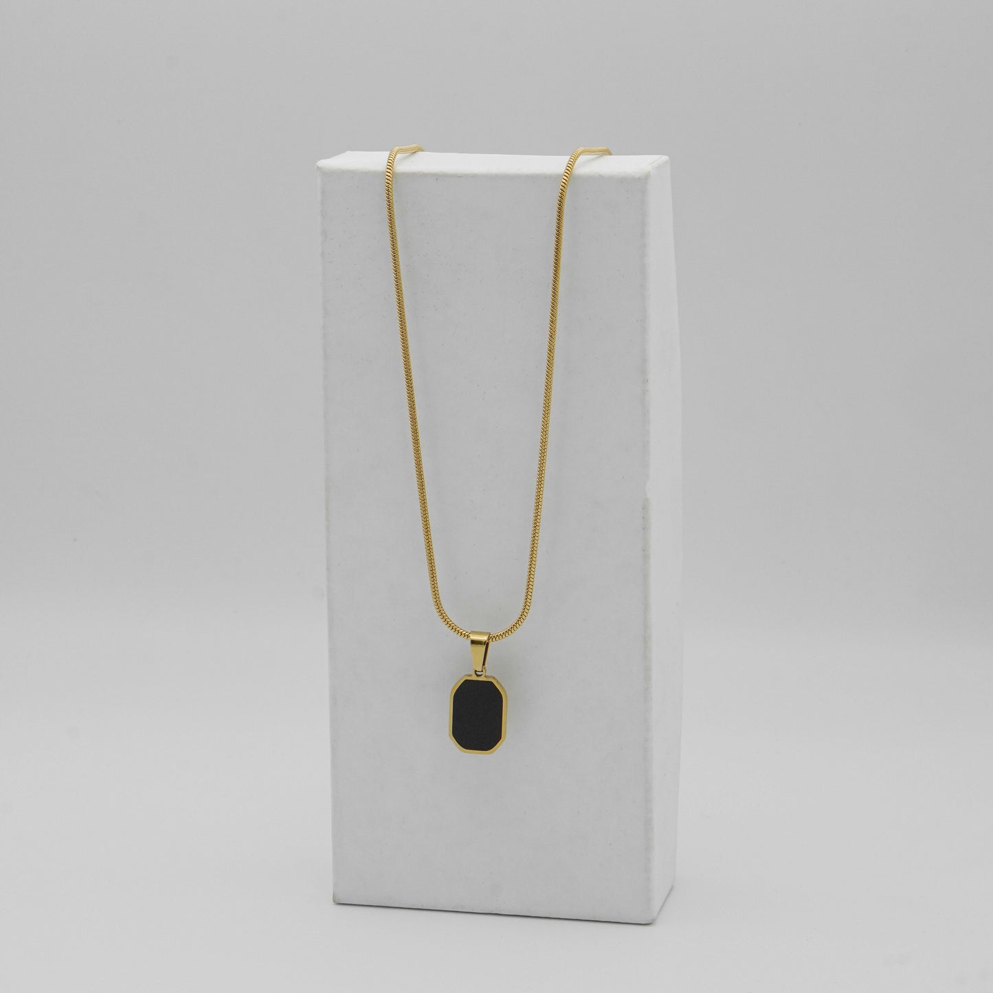 Black and Gold Square Necklace