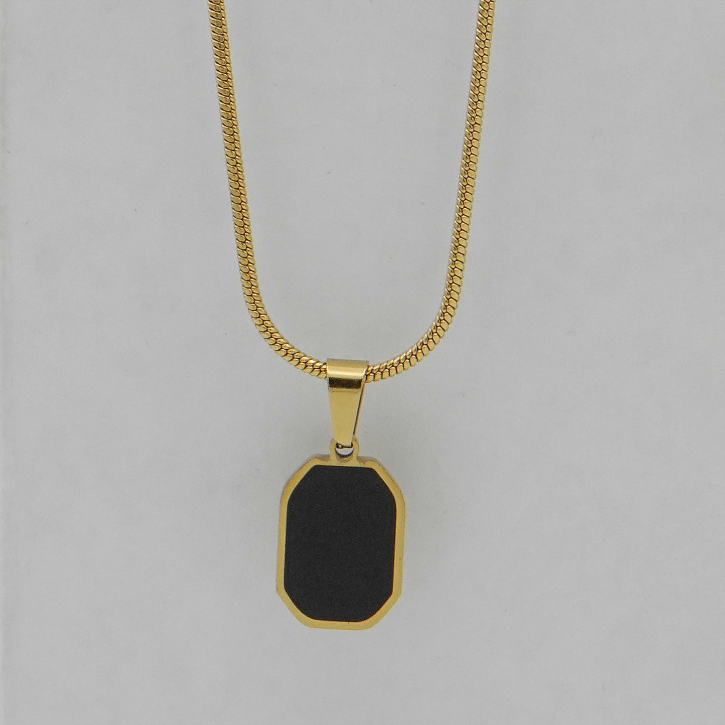 Black and Gold Square Necklace