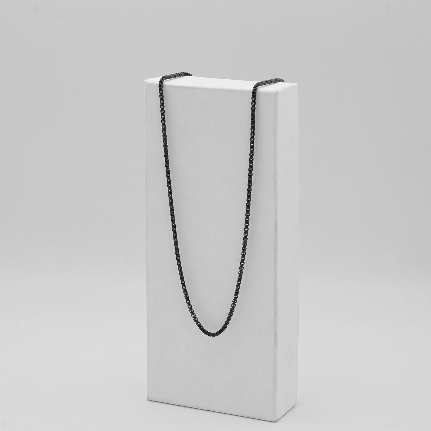 Sleek Black Box Chain Necklace