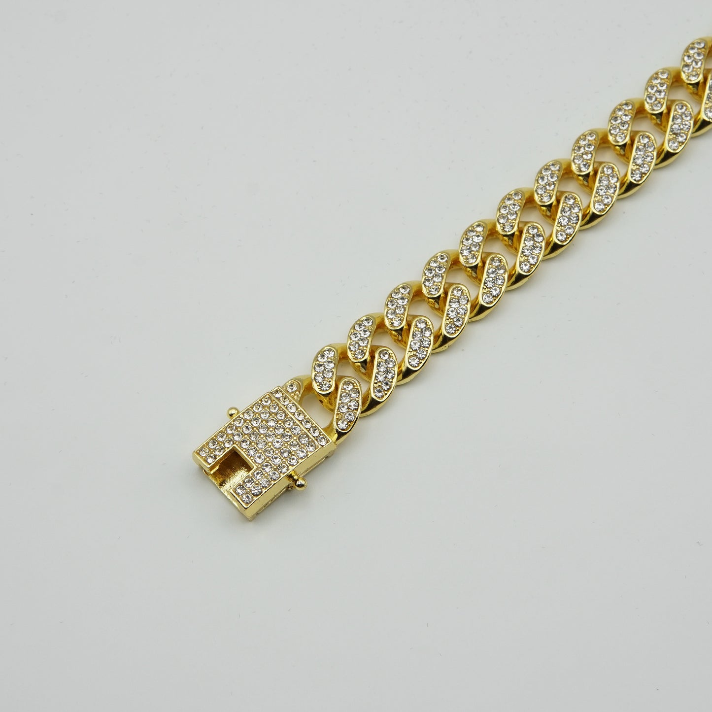 Cuban Link Chain with Crystals Gold Necklace