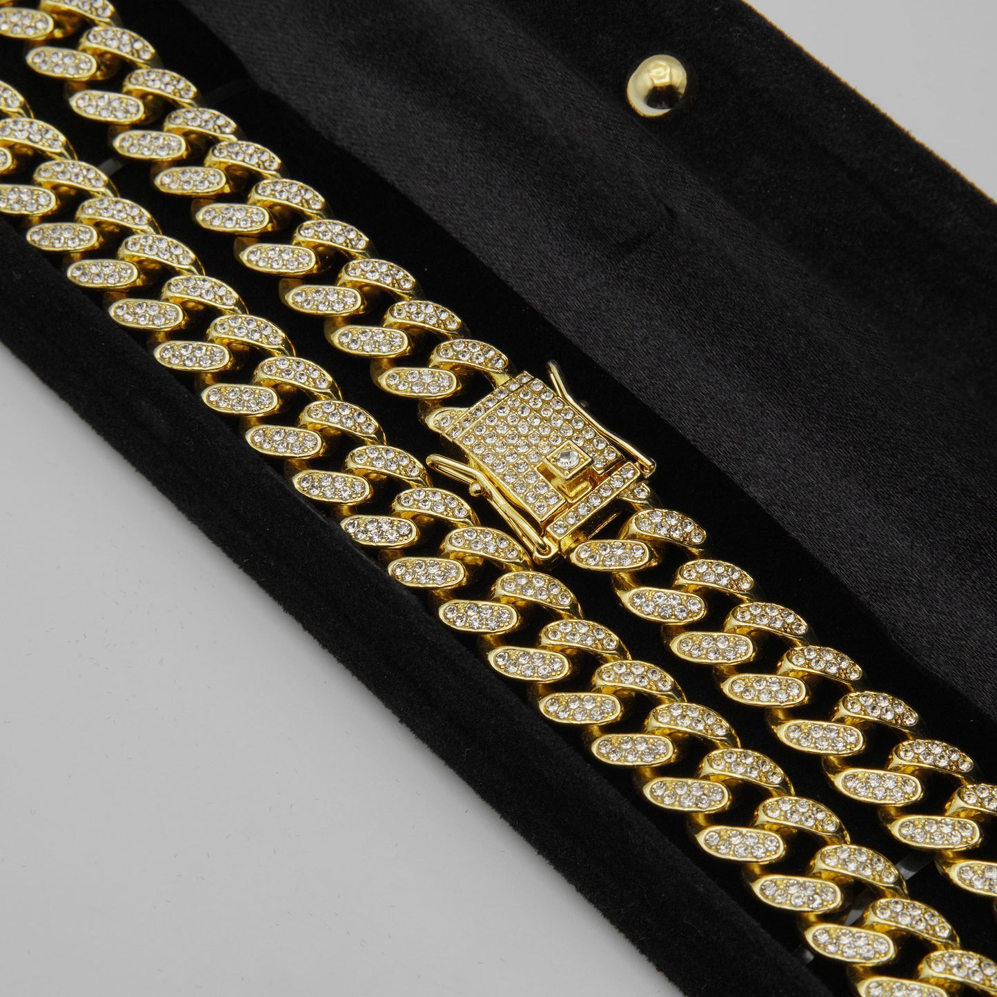 Cuban Link Chain with Crystals Gold Necklace