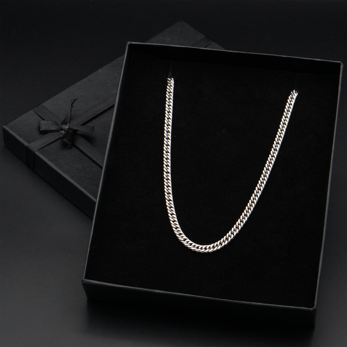 Classic Silver-Toned Curb Chain Necklace