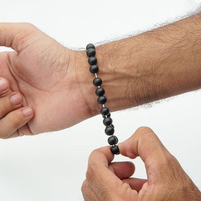 Black Round Bead Bracelet