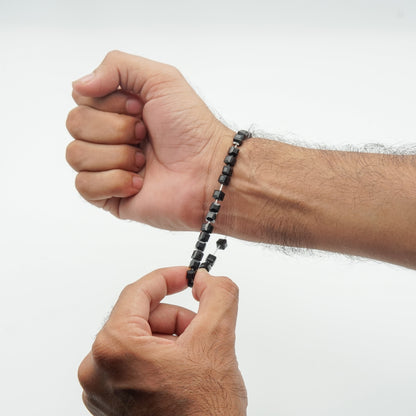 Black Geometric Bead Bracelet