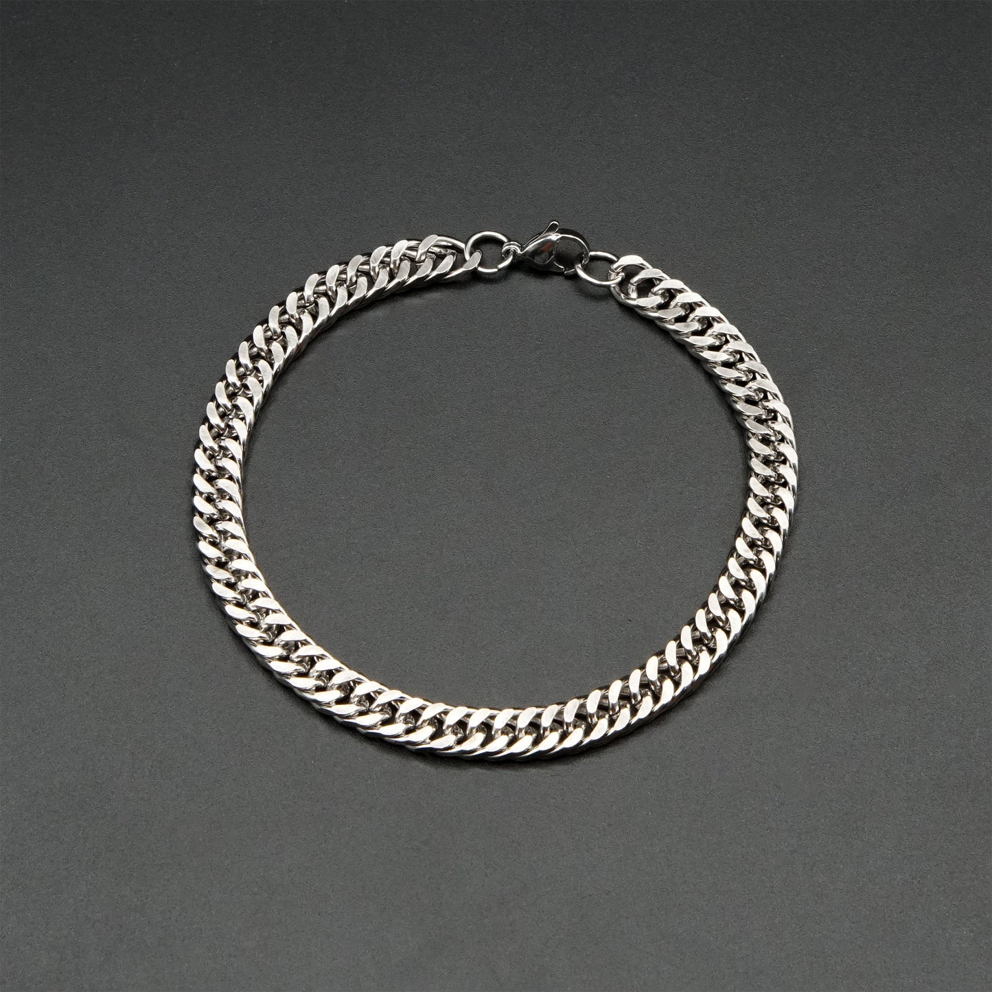 Sleek Silver Curb Chain Bracelet