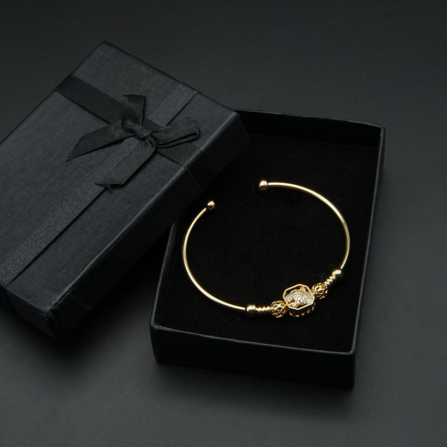 Sparkling Gemstones Gold Bangle