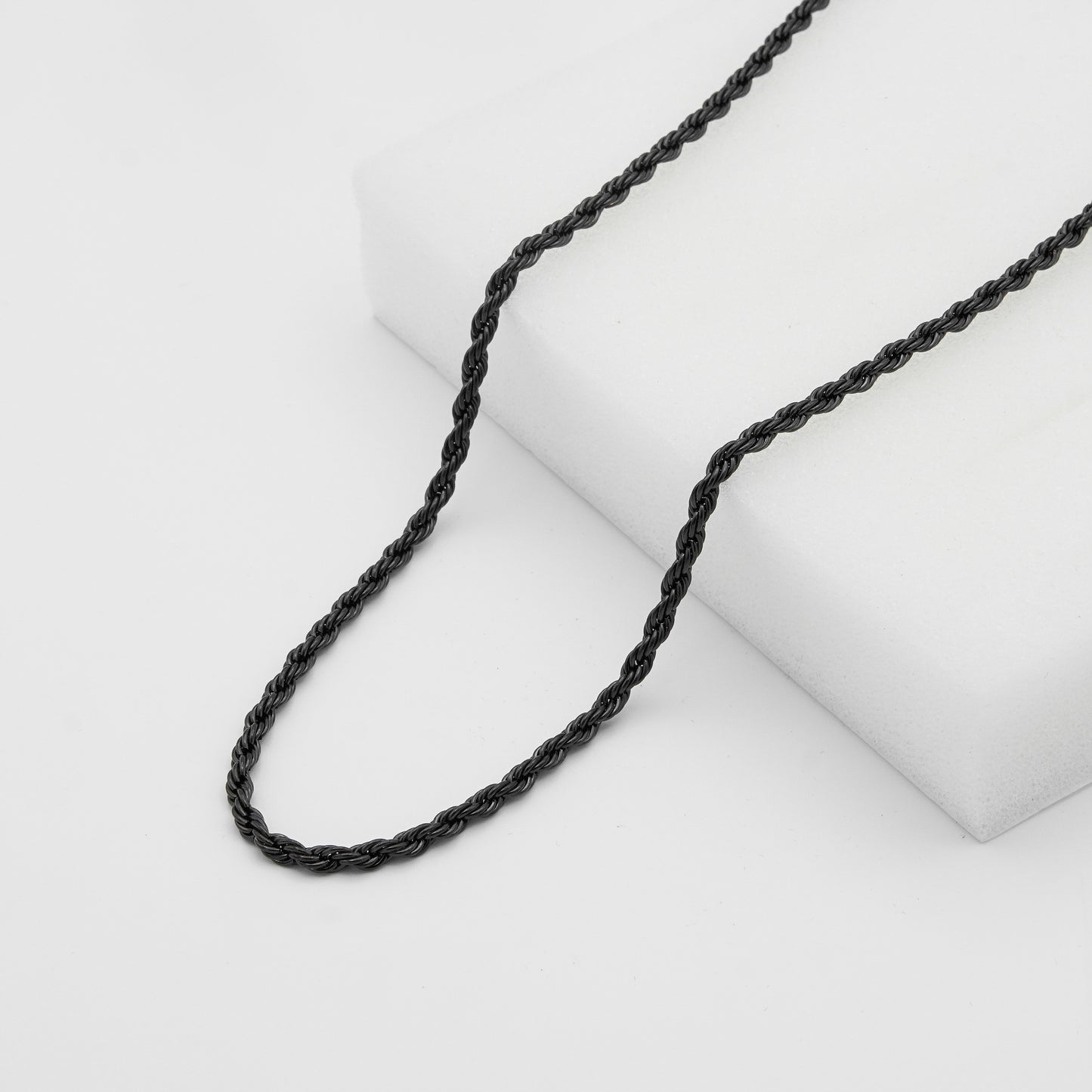 Black Twisted Rope Chain Necklace