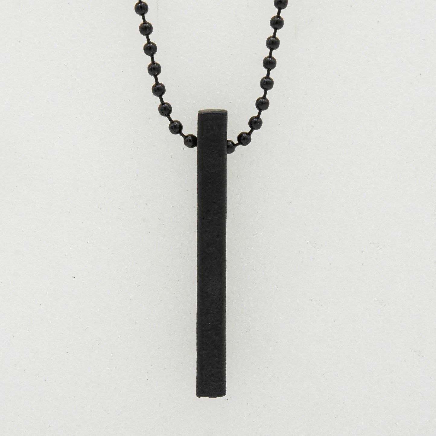 Black Square Bar & Ball Chain Necklace