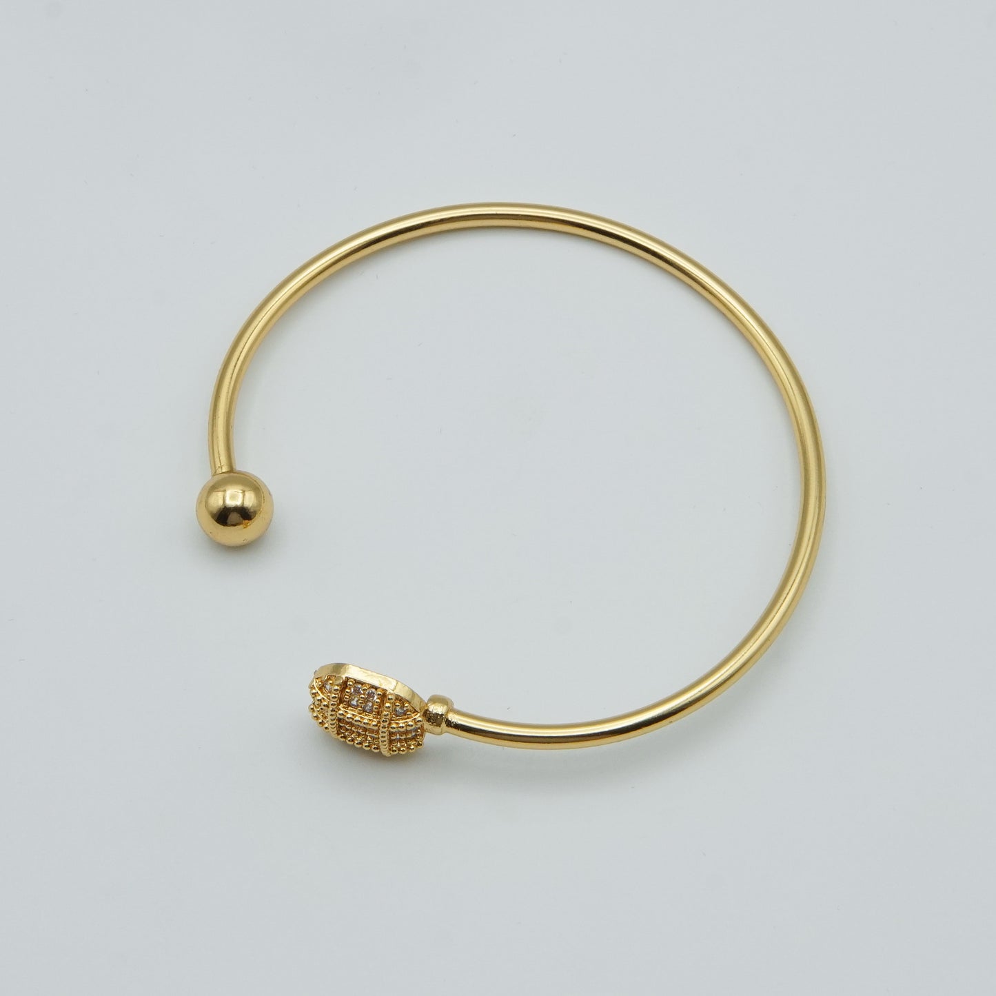 Gold Bangle and Ring Set with Crystal Accents