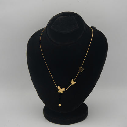 Gold 3 Butterfly Necklace