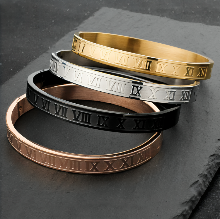 Royal Roman Numerals Bangles